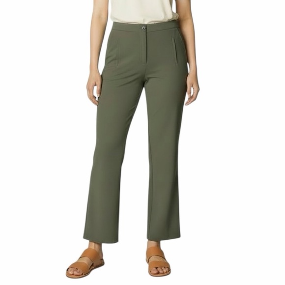 Veronica Beard Pants - Veronica Beard Arte High Rise Cropped Wool Blend Pants Olive Size 12